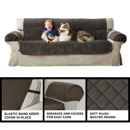 Plush Quilted Furniture Protector Covers with Elastic Straps